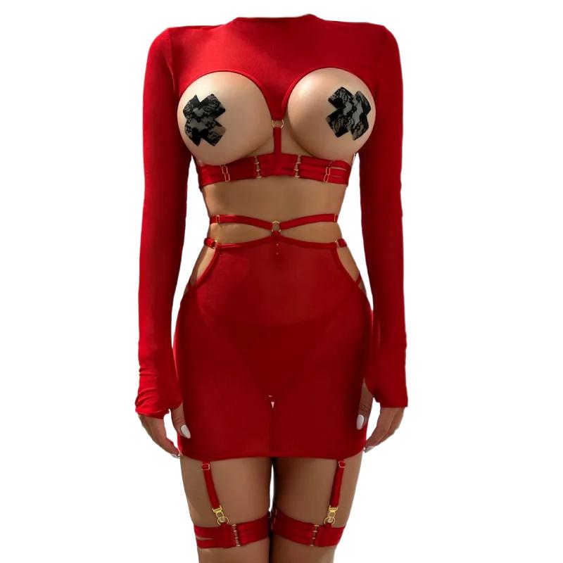 Velvet Jewelry Box - Bikini Fashion Sexy Lingerie 5-delige Set