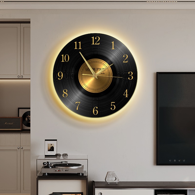 Luxury Lifestyle Living - Vintage wandklok met licht Woonkamer Stille