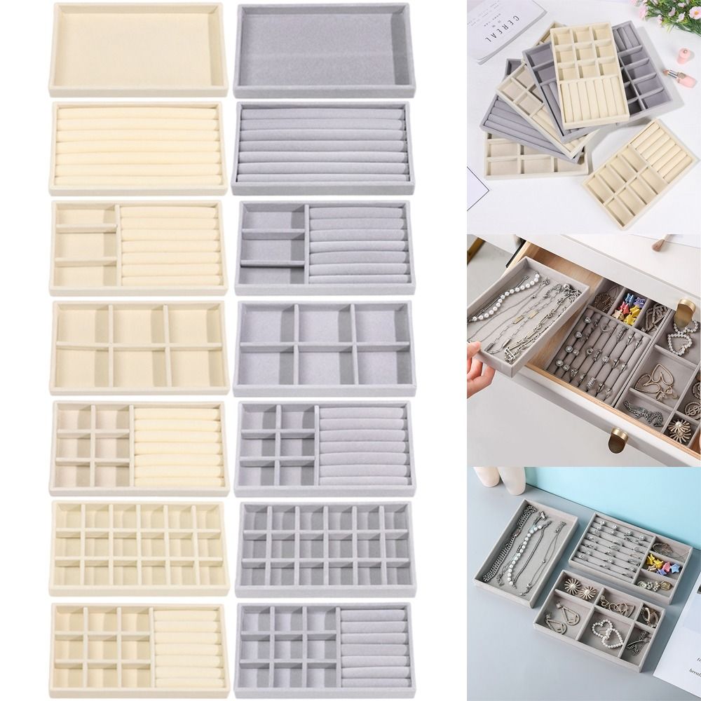 Velvet Jewelry Box - Organizer Box Stapelbare fluwelen sieradenopbergdoos Fluwelen
