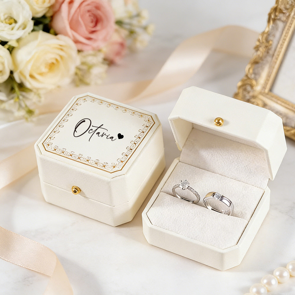 Gepersonaliseerde ringendoos v - Velvet Jewelry Box recensie en prijs