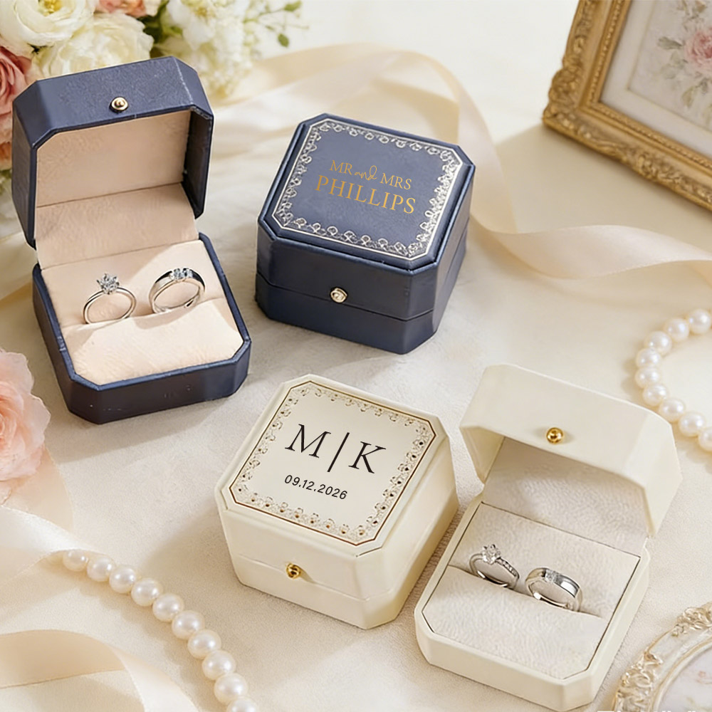 Gepersonaliseerde ringendoos v - Velvet Jewelry Box recensie en prijs