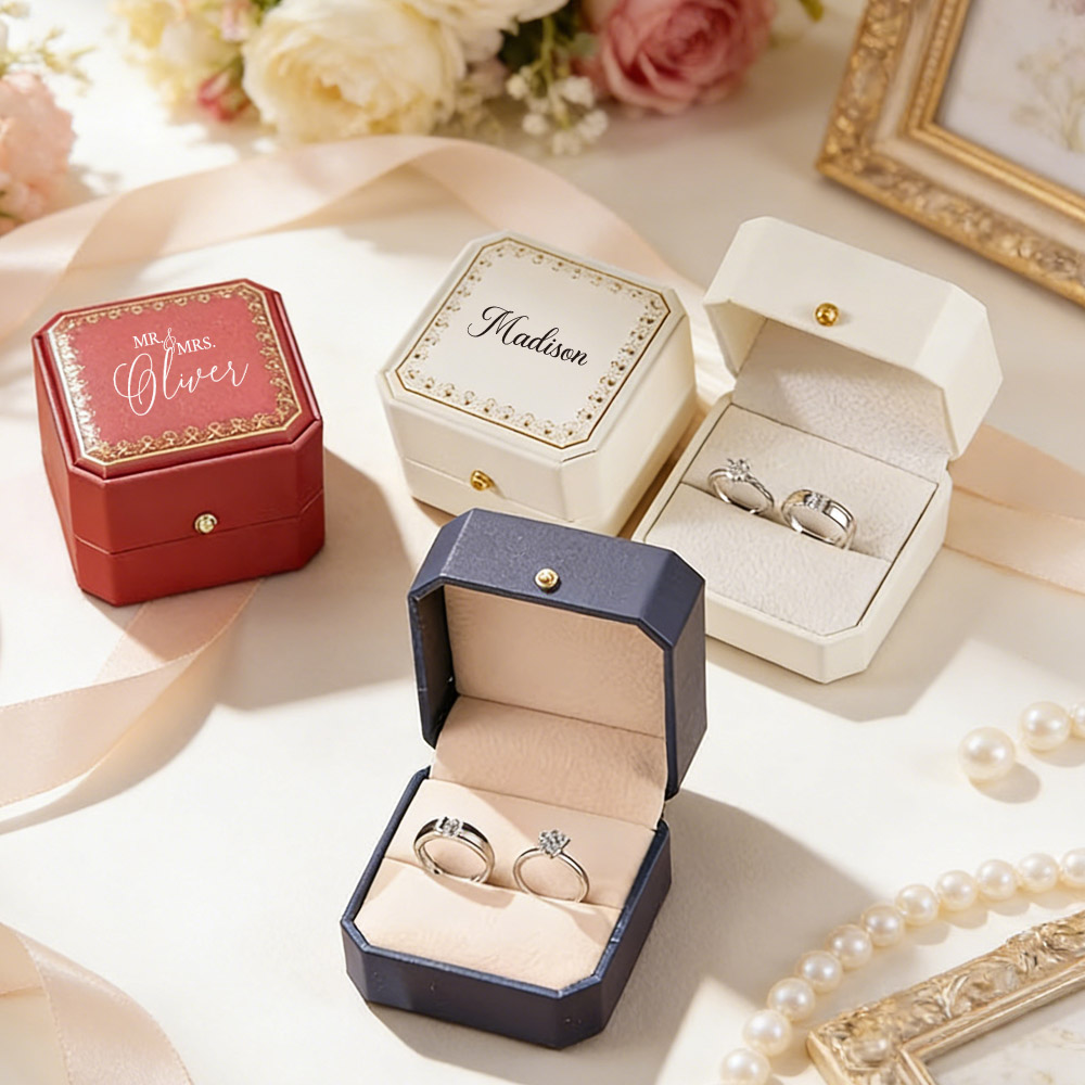 Gepersonaliseerde ringendoos v - Velvet Jewelry Box recensie en prijs