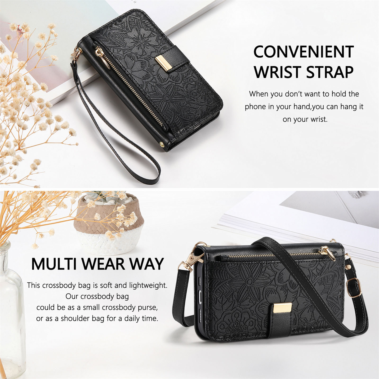 Leren rits crossbody portemonn - Leather Card Wallet recensie en prijs