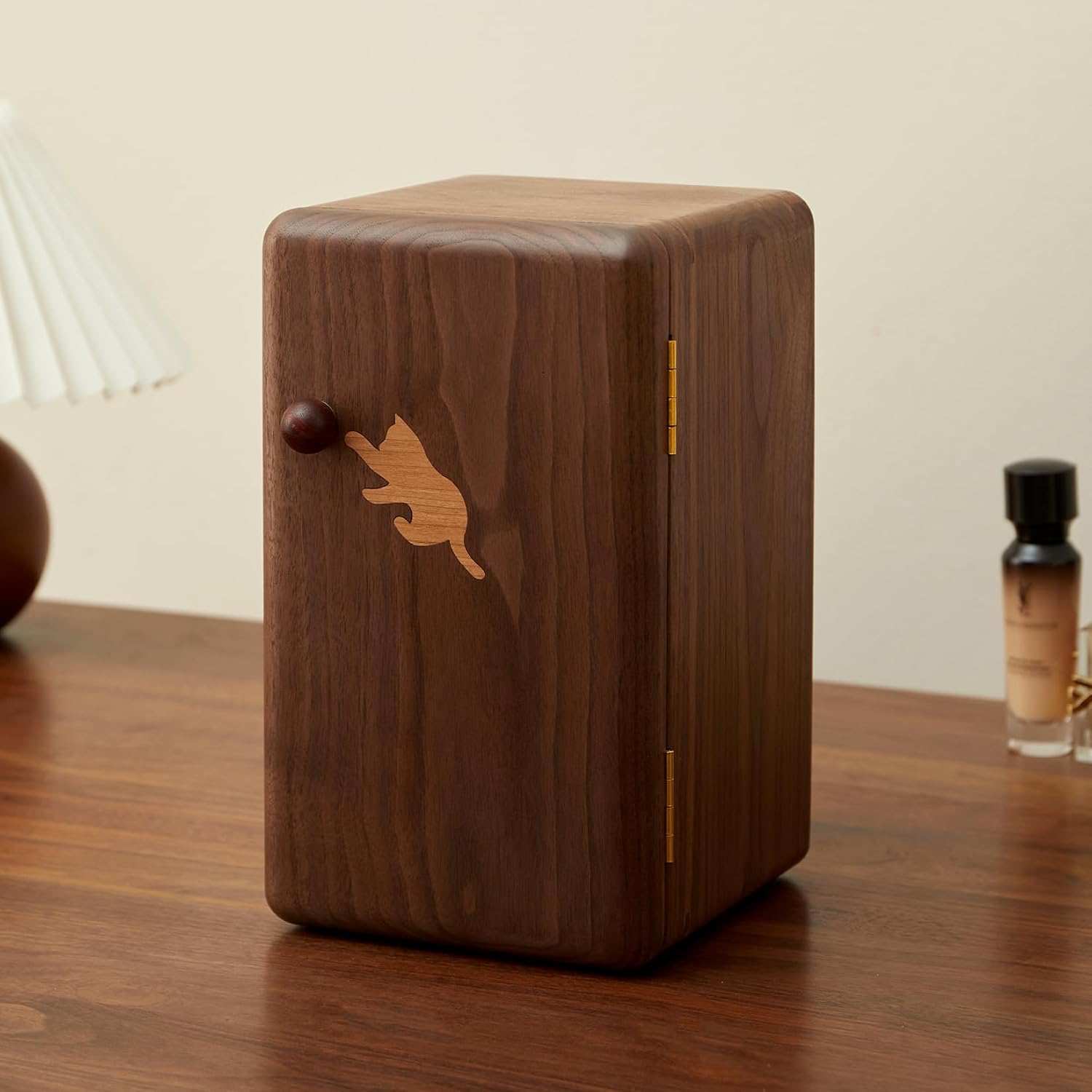 Zwarte walnoot massief houten  - Velvet Jewelry Box recensie en prijs