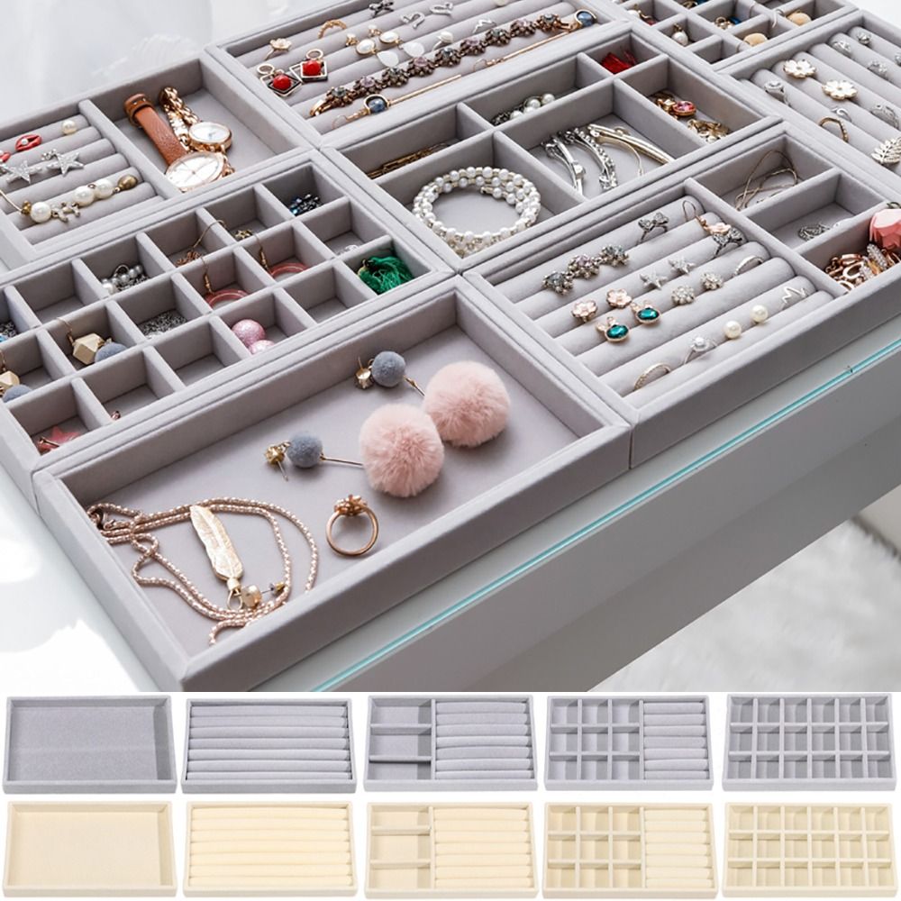 Organizer Box Stapelbare fluwe - Velvet Jewelry Box recensie en prijs