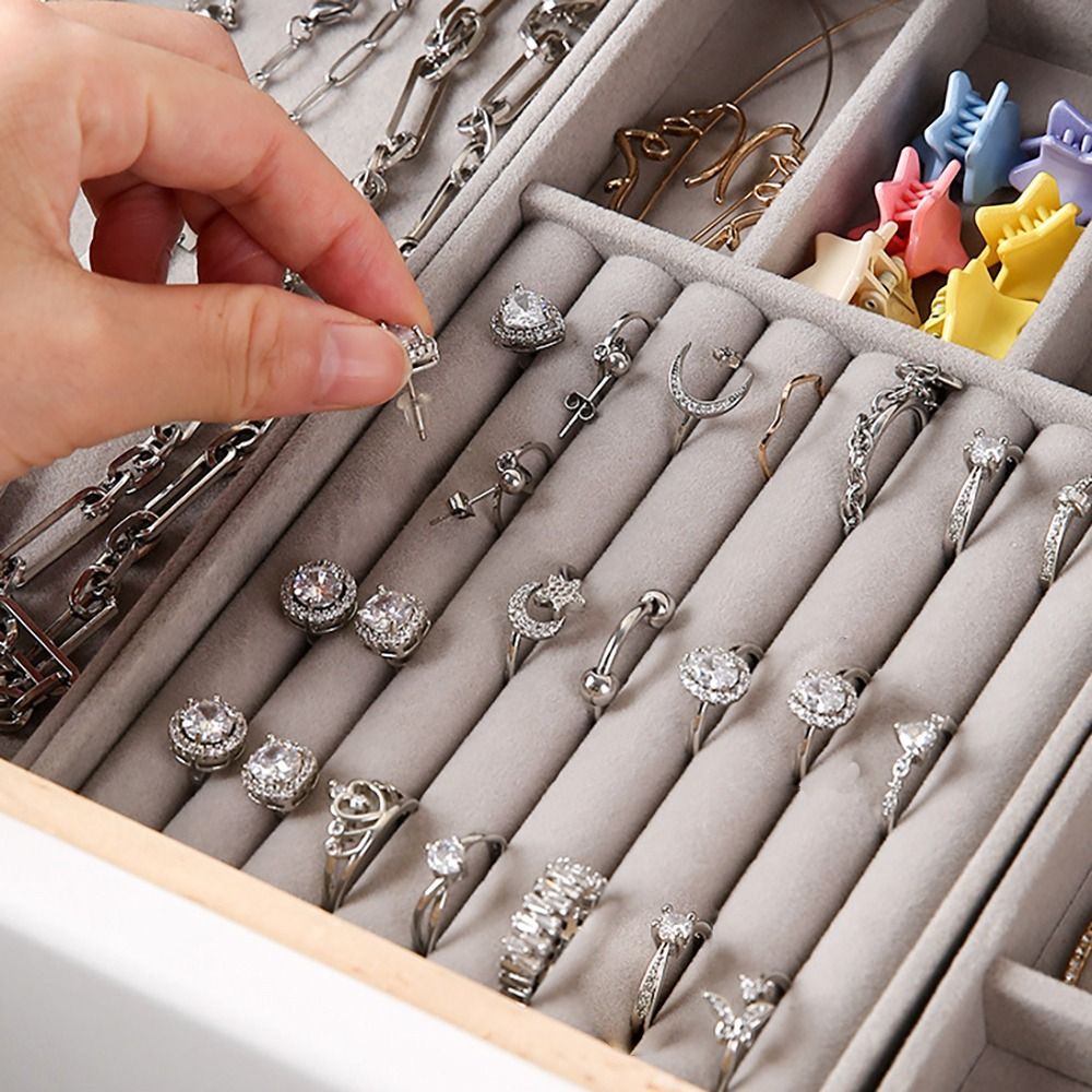 Organizer Box Stapelbare fluwe - Velvet Jewelry Box recensie en prijs