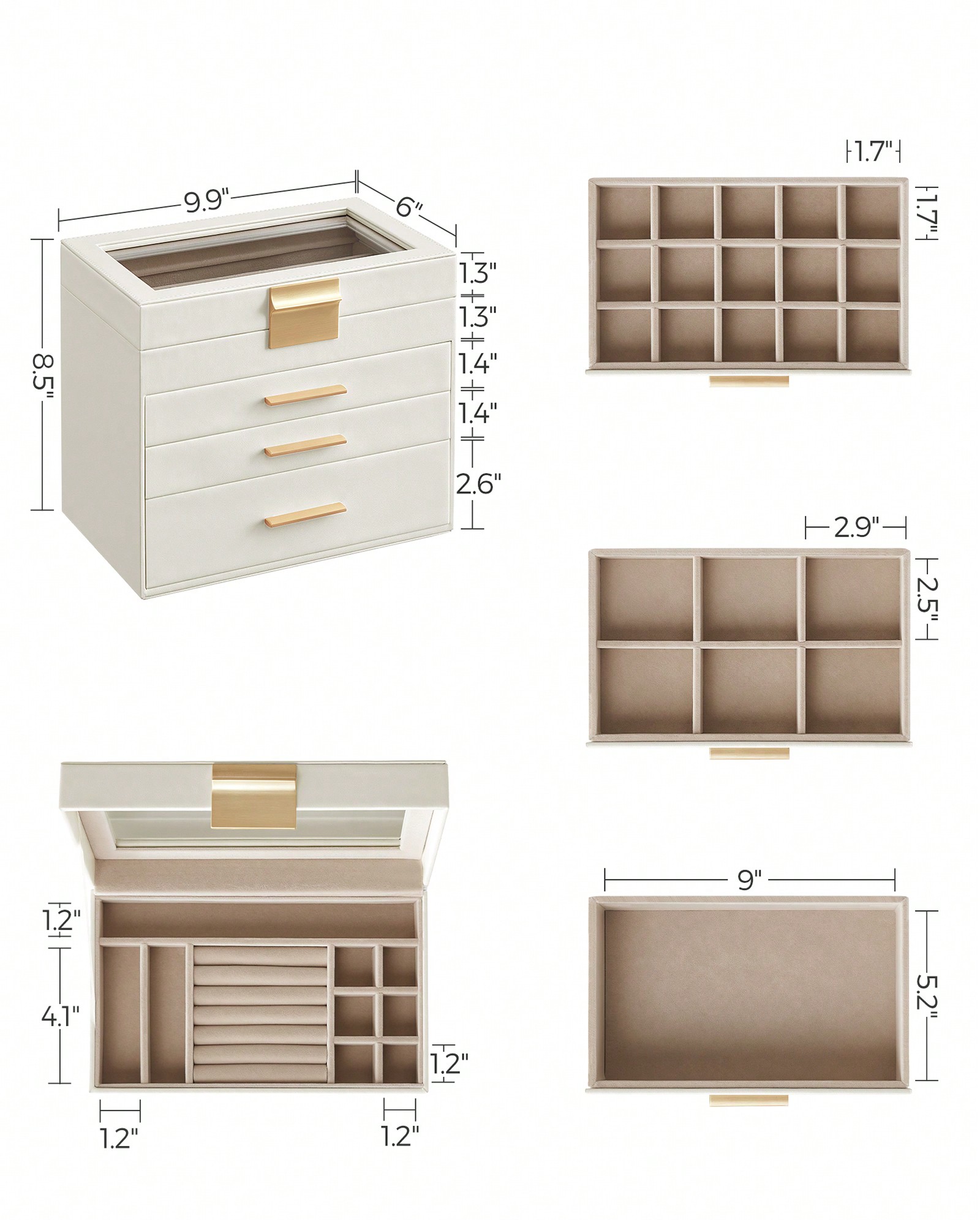 Verbeterde 4-laags sieradendoo - Velvet Jewelry Box recensie en prijs